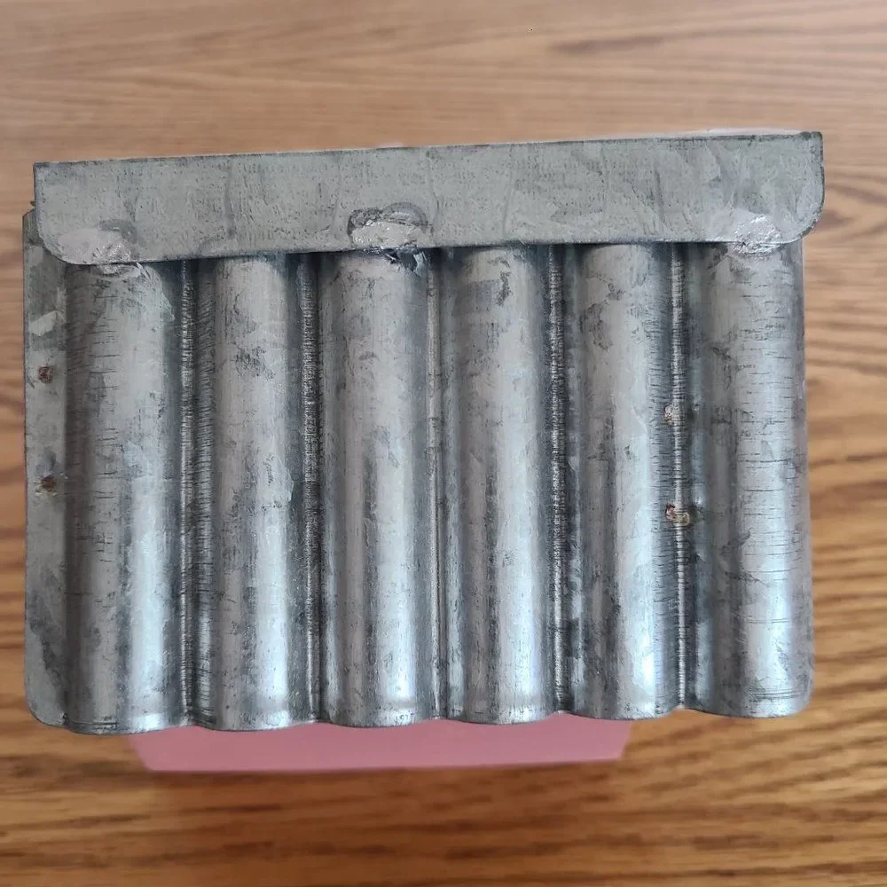 Vintage Handmade Corrugated Metal Roof And Wooden Birdhouse Mauve Tabletop Decor